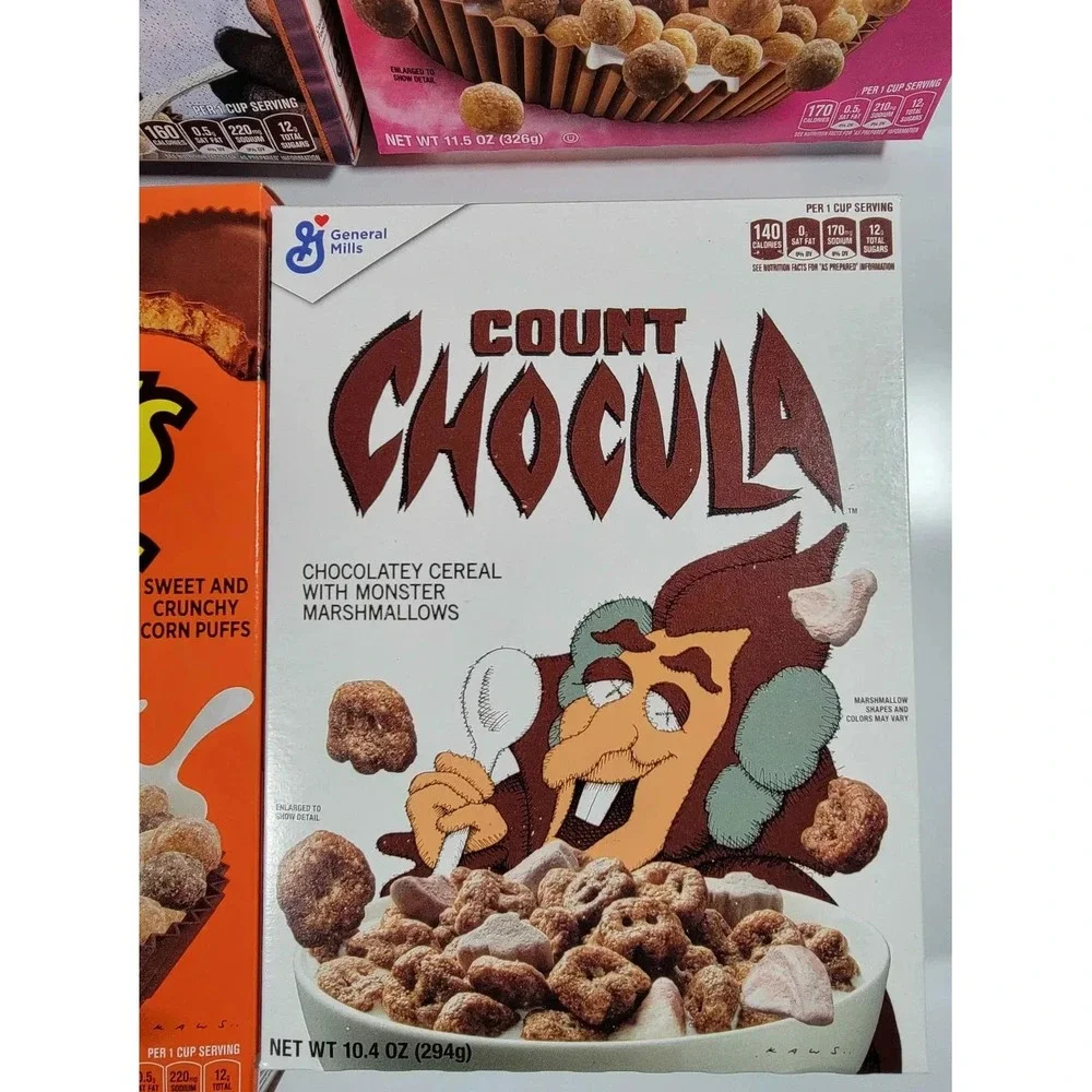 GM REESE'S Puffs Kaws & Travis Scott & Lil Yachty SEALED Boxes Lot 4 NEW